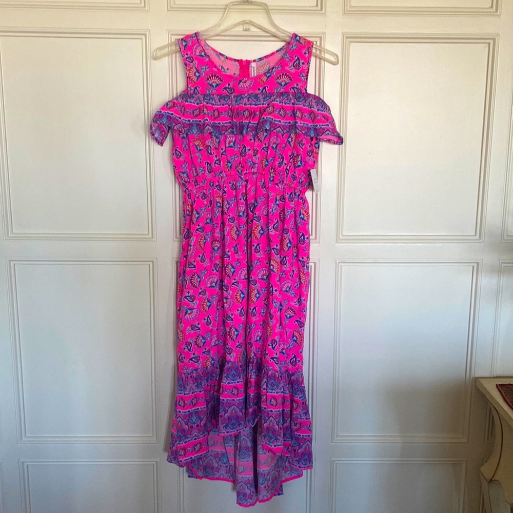 NWT girls size XL dress. Fun colors of pink, purple and blues. Fab kids